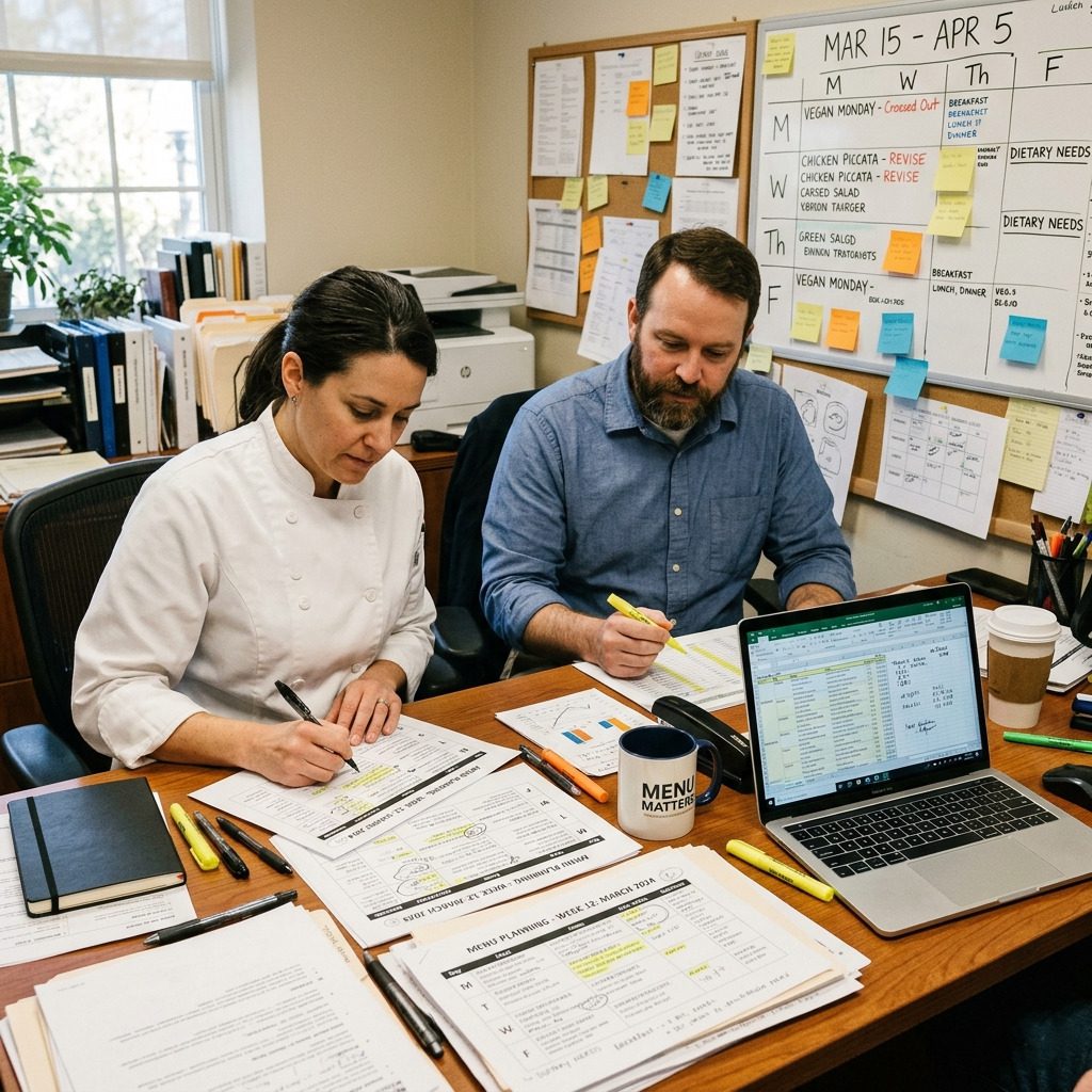 Corporate menu planning at scale: nutrition, rotation, and employee satisfaction