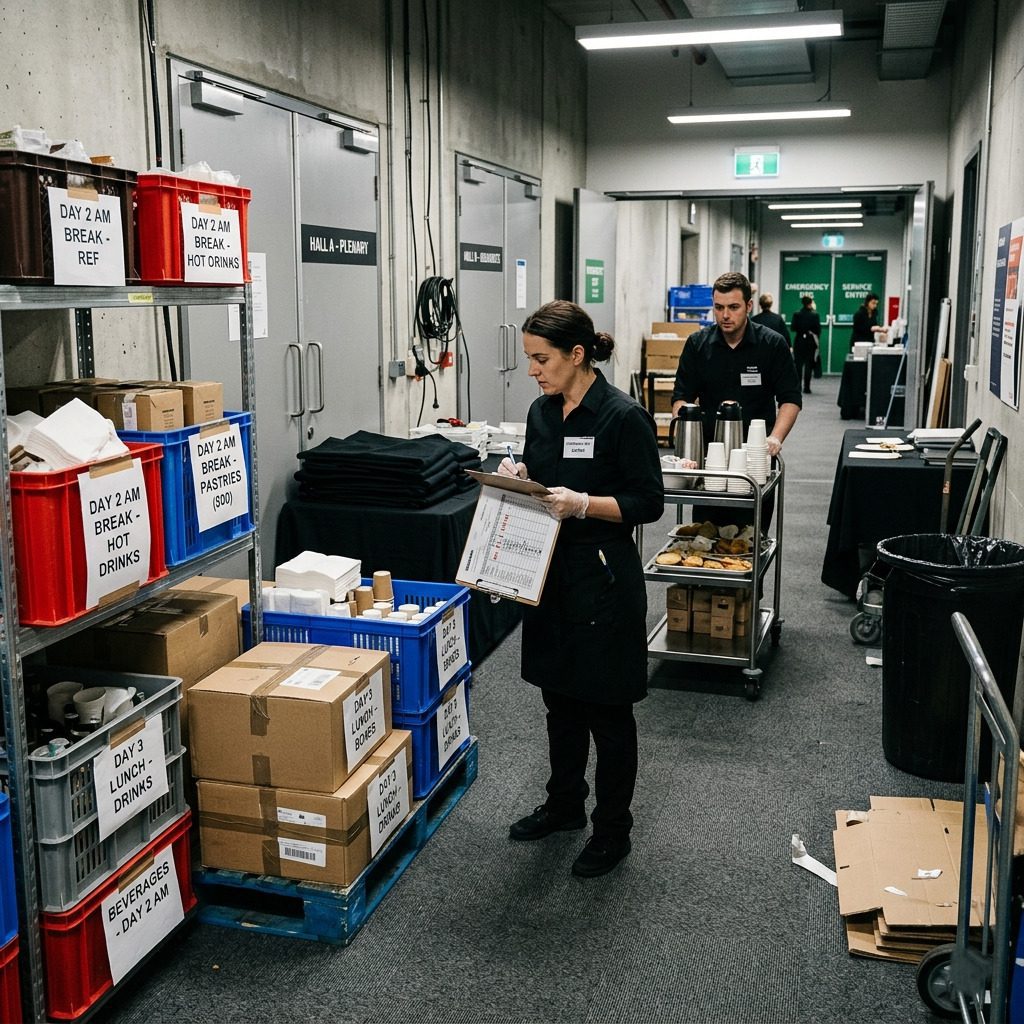 Multi-day event catering logistics: what changes after day one